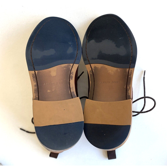 ASTON GREY Lonaro Brown Leather Cap Toe Ankle Boots Lace up Size 8 - Picture 6 of 6